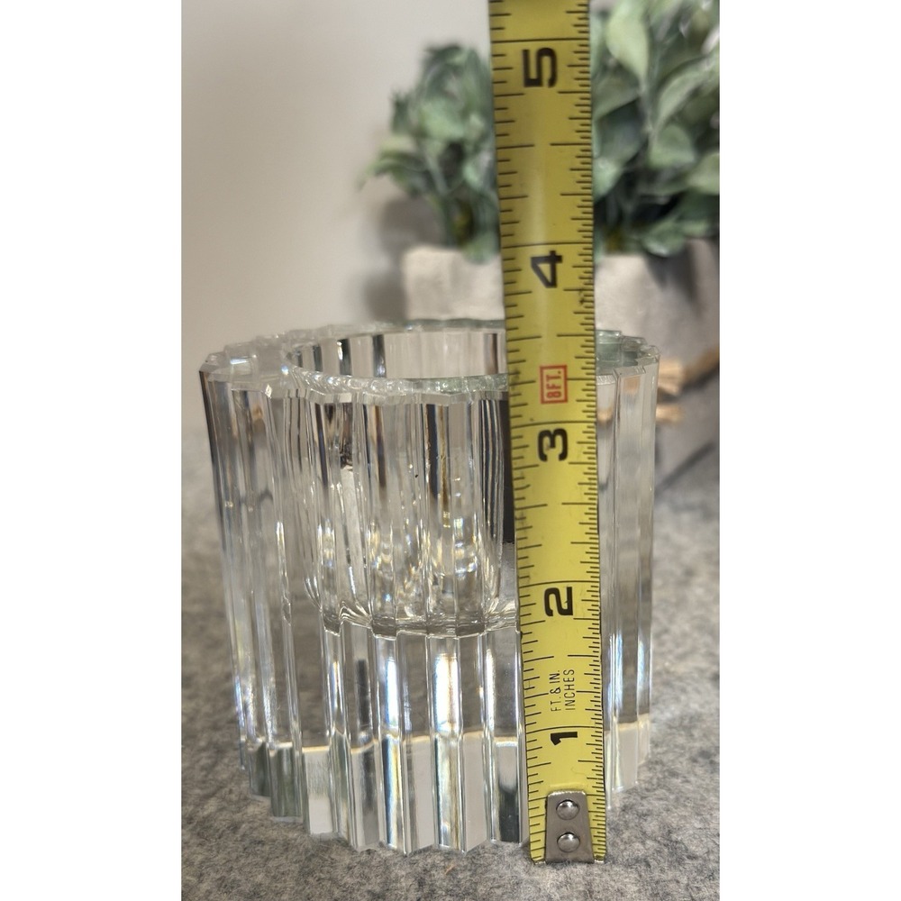 Rosenthal Studio Line Crystal Candle Holder Ribbed Pattern Clear - Picture 5 of 7